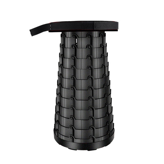 Frendorf | Outdoor Tragbarer Klappbarer Teleskopischer Kunststoffhocker Camping Angeln Gartenhocker (Schwarz)