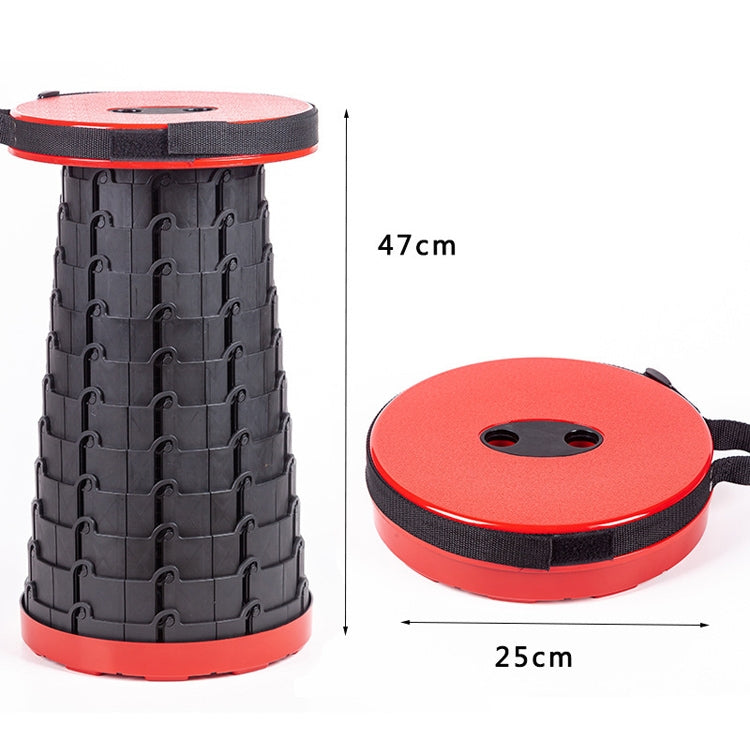 Frendorf | Outdoor Tragbarer Klappbarer Teleskopischer Kunststoffhocker Camping Angeln Gartenhocker (Schwarz)