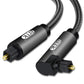 Frendorf | EMK 90 Grad drehbar einstellbarer rechter Winkel 360 Grad rotierbarer Stecker aus Nylon-gewebtem Mesh-Optik-Audiokabel, Kabellänge: 20m (Schwarz)