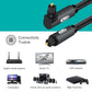 Frendorf | EMK 90 Grad drehbar einstellbarer rechter Winkel 360 Grad rotierbarer Stecker aus Nylon-gewebtem Mesh-Optik-Audiokabel, Kabellänge: 20m (Schwarz)