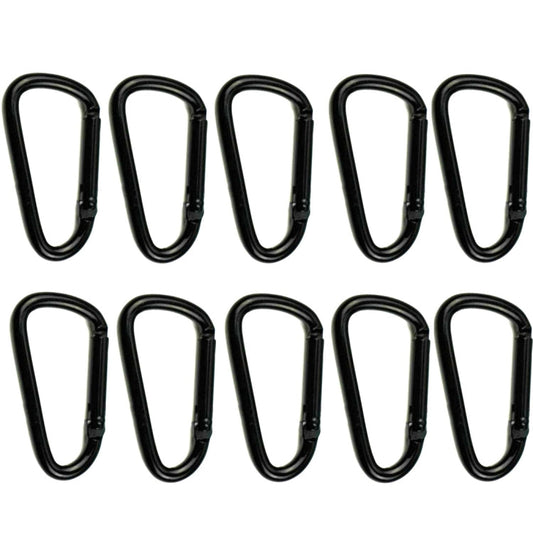 Frendorf | 10 PCS D-förmige Aluminium Karabiner Outdoor Hängeverschluss Wasserflaschenverschluss (Schwarz)