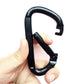Frendorf | 10 PCS D-förmige Aluminium Karabiner Outdoor Hängeverschluss Wasserflaschenverschluss (Schwarz)