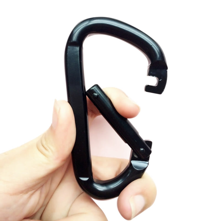 Frendorf | 10 PCS D-förmige Aluminium Karabiner Outdoor Hängeverschluss Wasserflaschenverschluss (Schwarz)