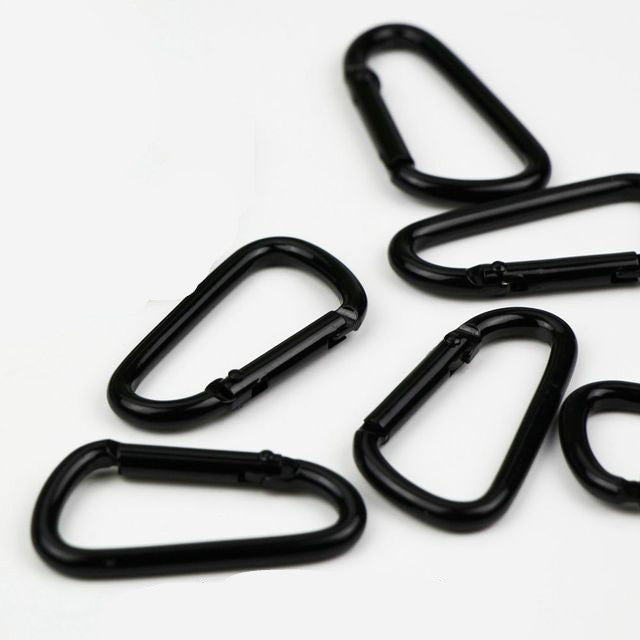 Frendorf | 10 PCS D-förmige Aluminium Karabiner Outdoor Hängeverschluss Wasserflaschenverschluss (Schwarz)