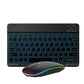 Frendorf | 10 Zoll RGB Bunte Hintergrundbeleuchtung Bluetooth Tastatur und Maus Set für Mobiltelefon / Tablet (Schwarz)