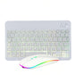 Frendorf | 10 Zoll RGB Bunt Hintergrundbeleuchtung Bluetooth Tastatur und Maus Set für Mobiltelefon / Tablet (Weiß)