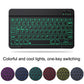 Frendorf | 10 Zoll RGB Bunt Hintergrundbeleuchtung Bluetooth Tastatur und Maus Set für Mobiltelefon / Tablet (Weiß)
