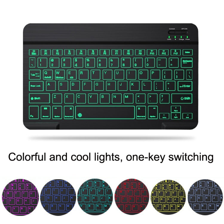 Frendorf | 10 Zoll RGB Bunt Hintergrundbeleuchtung Bluetooth Tastatur und Maus Set für Mobiltelefon / Tablet (Weiß)