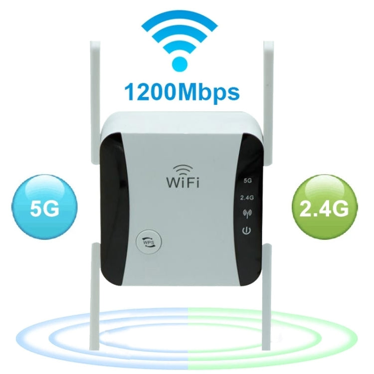 Frendorf | KP1200 1200Mbps Dual Band 5G WIFI Verstärker Wireless Signal Repeater, Spezifikation: UK-Stecker (Weiß)