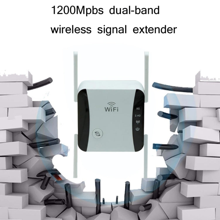 Frendorf | KP1200 1200Mbps Dual Band 5G WIFI Verstärker Wireless Signal Repeater, Spezifikation: UK-Stecker (Weiß)