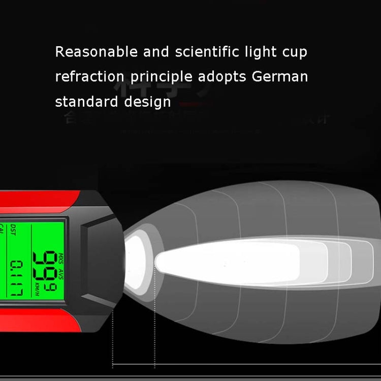 Frendorf | Frontlicht (mit Nebelscheinwerfer) & Hupe & Geschwindigkeitsmesser Multifunktionales Fahrrad Mountainbike Scheinwerfer (Code Watch (Schwarz))