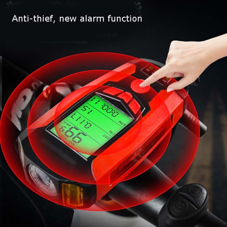 Frendorf | Frontlicht (mit Nebelscheinwerfer) & Hupe & Geschwindigkeitsmesser Multifunktionales Fahrrad Mountainbike Scheinwerfer (Code Watch (Schwarz))