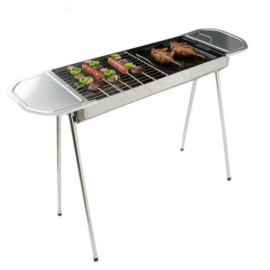 Frendorf | HZ-003 BBQ Grill Outdoor Tragbarer Edelstahl Herd Haushalts-Holzkohle Grill Rack, Grill/Pfanne Spezifikationen: L