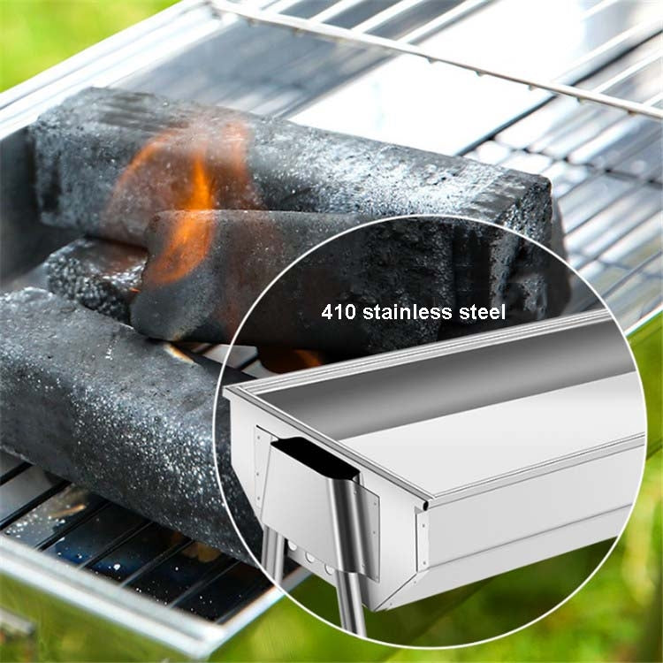 Frendorf | HZ-003 BBQ Grill Outdoor Tragbarer Edelstahl Herd Haushalts-Holzkohle Grill Rack, Grill/Pfanne Spezifikationen: L