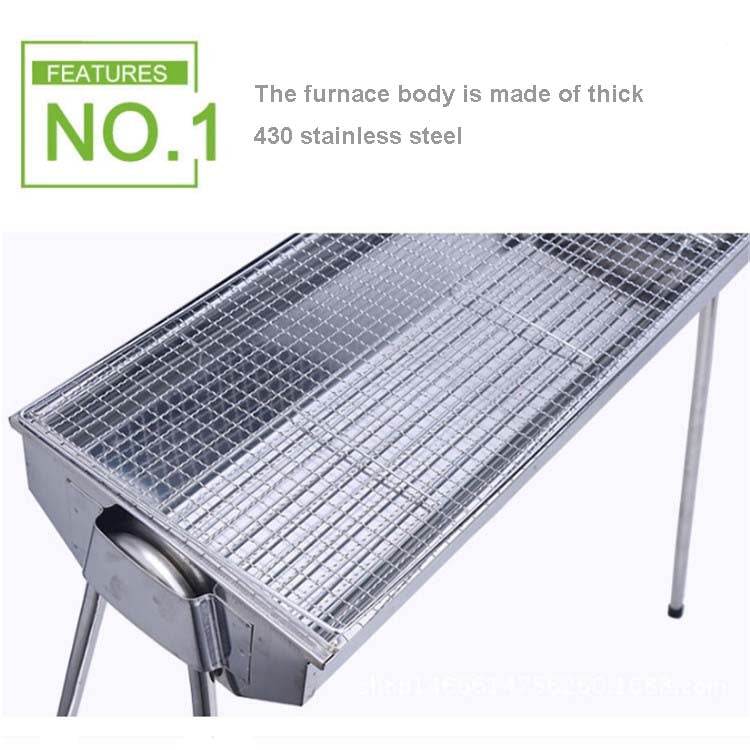 Frendorf | HZ-003 BBQ Grill Outdoor Tragbarer Edelstahl Herd Haushalts-Holzkohle Grill Rack, Grill/Pfanne Spezifikationen: L