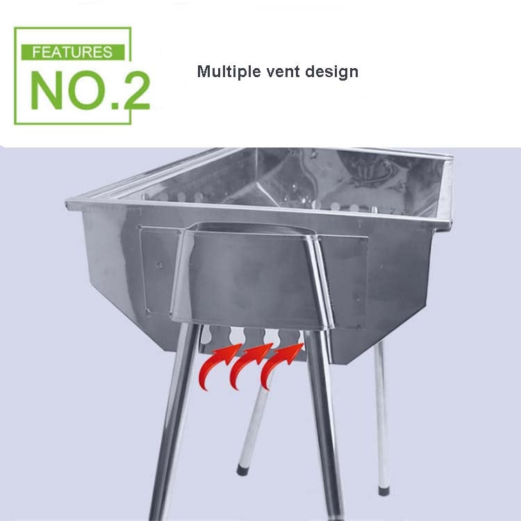 Frendorf | HZ-003 BBQ Grill Outdoor Tragbarer Edelstahl Herd Haushalts-Holzkohle Grill Rack, Grill/Pfanne Spezifikationen: L