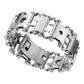 Frendorf | Multifunktionales Edelstahl Outdoor Überleben Werkzeug Armband für Männer (Breit Silber)