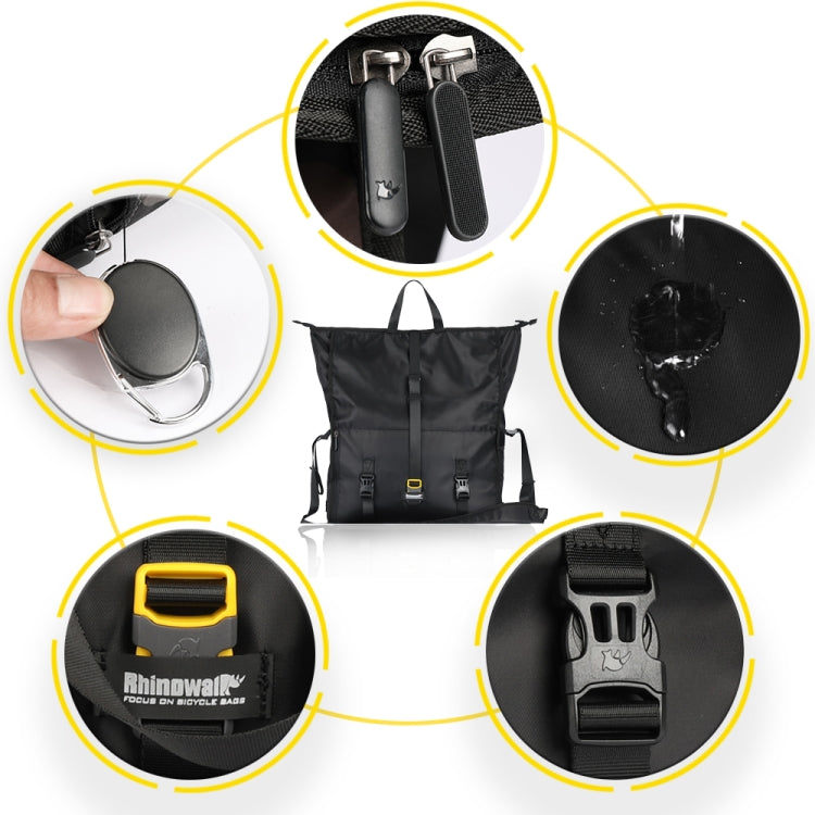 Frendorf | Rhinowalk Multifunktionale Ein-Schulter-Crossbody-Radfahrer-Tasche große Kapazität Messenger-Tasche Fahrrad-Heckregal-Tasche (X2001 Schwarz)