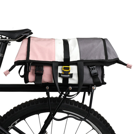 Frendorf | Rhinowalk Reitermessenger Tasche Schulter Diagonal Tasche Fahrrad Hinterradträger Packtasche (X2002 Pink Weiß Grau)