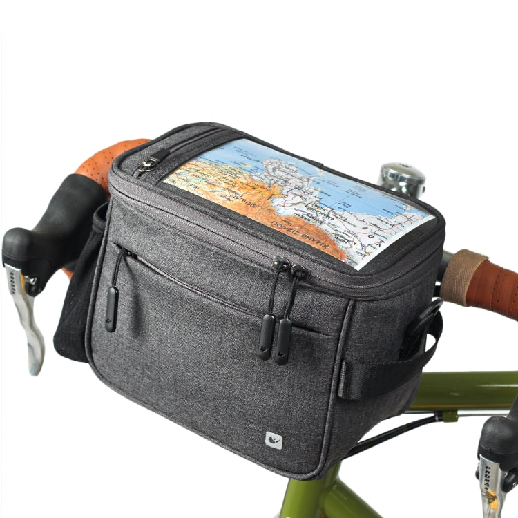 Frendorf | Rhinowalk Fahrrad Vorderlenkertasche Kameratasche Wasserdicht 7,5 Zoll Große Touchscreen Navigation Handy Tasche Fahrrad Tasche (Dunkelgrau)