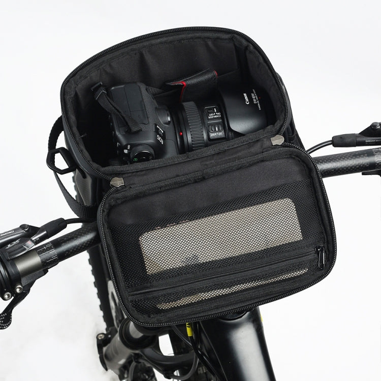 Frendorf | Rhinowalk Fahrrad Vorderlenkertasche Kameratasche Wasserdicht 7,5 Zoll Große Touchscreen Navigation Handy Tasche Fahrrad Tasche (Dunkelgrau)