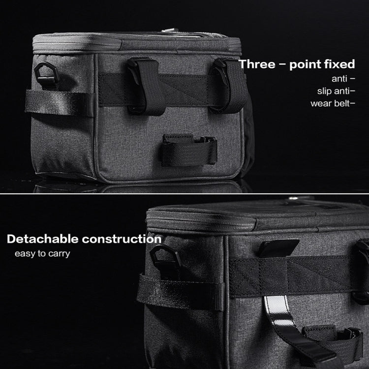 Frendorf | Rhinowalk Fahrrad Vorderlenkertasche Kameratasche Wasserdicht 7,5 Zoll Große Touchscreen Navigation Handy Tasche Fahrrad Tasche (Dunkelgrau)