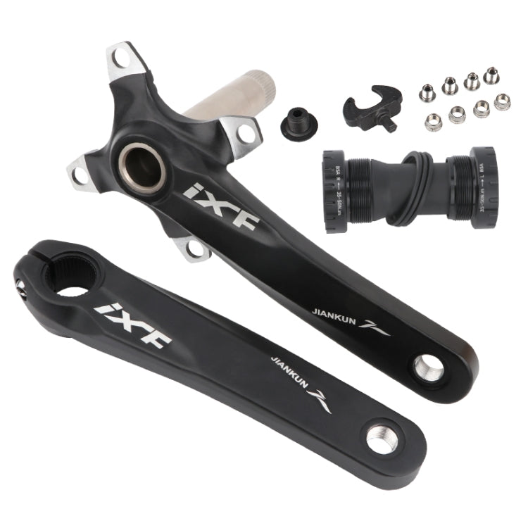 Frendorf | JIANKUN IXF Mountainbike Hohlkurbel modifiziert, Stil:Linke und Rechte Kurbel+Innenlager(Schwarz)