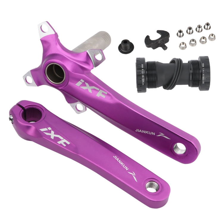 Frendorf | JIANKUN IXF Mountainbike Hohlkurbel Modifiziert, Stil: Linke und Rechte Kurbel + Tretlager (Lila)