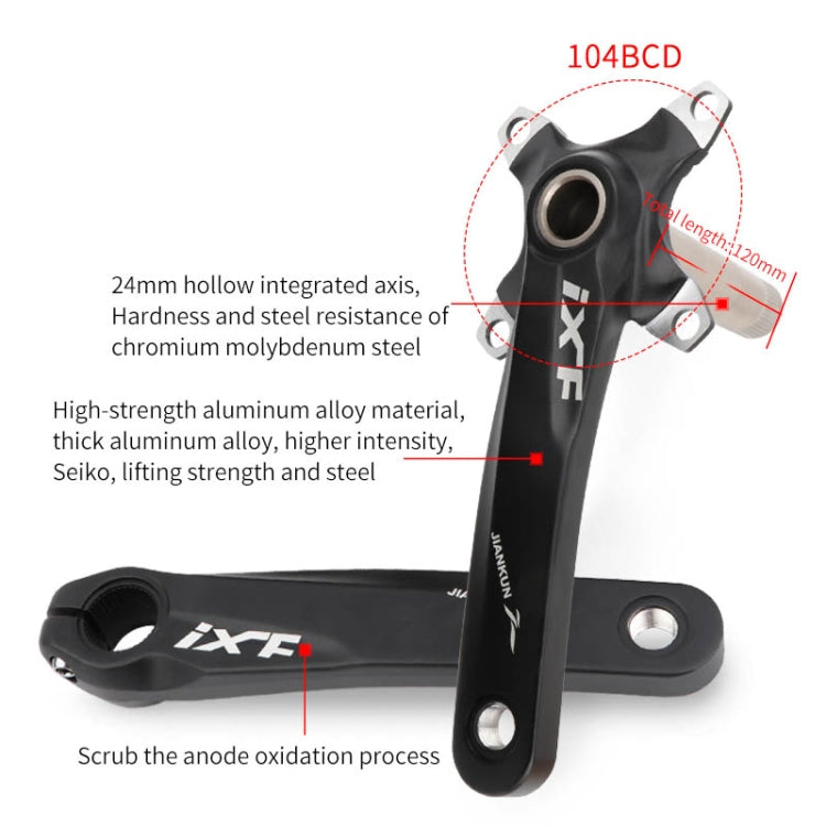Frendorf | JIANKUN IXF Mountainbike Hohlkurbel Modifiziert, Stil: Linke und rechte Kurbel + Tretlager (Silber)