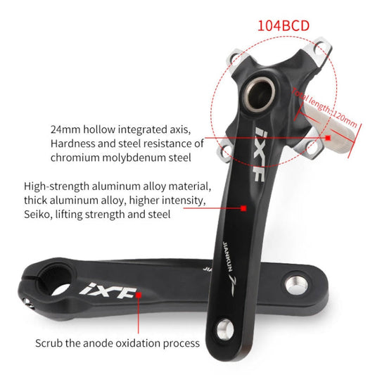 Frendorf | JIANKUN IXF Mountainbike Hohlkurbel Modifiziert, Stil: Linke und rechte Kurbel + Tretlager (Silber)