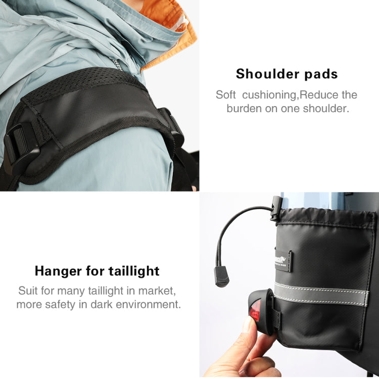 Frendorf | Rhinowalk Fahrrad Rückentrage Tasche Mountainbike Mittel- und Langstrecken-Fahren Wasserdichte Fahrradtasche (Voll Schwarz)