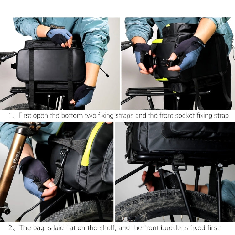 Frendorf | Rhinowalk Fahrrad Rückentrage Tasche Mountainbike Mittel- und Langstrecken-Fahren Wasserdichte Fahrradtasche (Voll Schwarz)