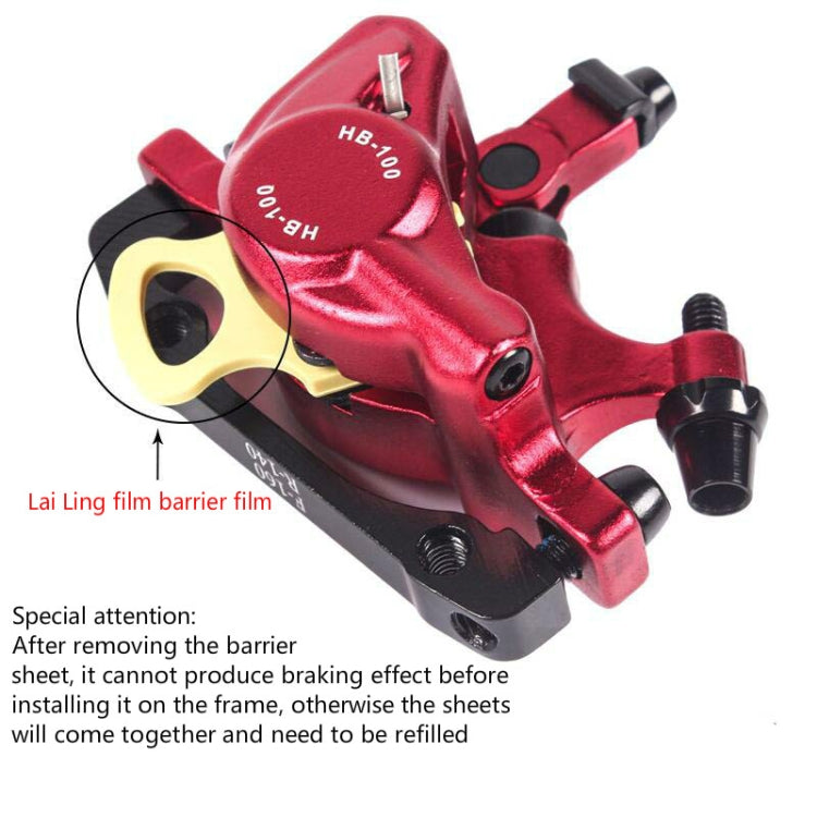 Frendorf | ZOOM HB100 Mountainbike Hydraulik Bremssattel Klappfahrrad Kabelzug Hydraulik Scheibenbremssattel, Stil:Vorne(Rot)