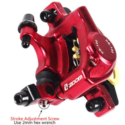 Frendorf | ZOOM HB100 Mountainbike Hydraulikbremssattel Klappfahrrad Kabelzug Hydraulikscheibenbremssattel, Stil: Vorne und Hinten (Rot)