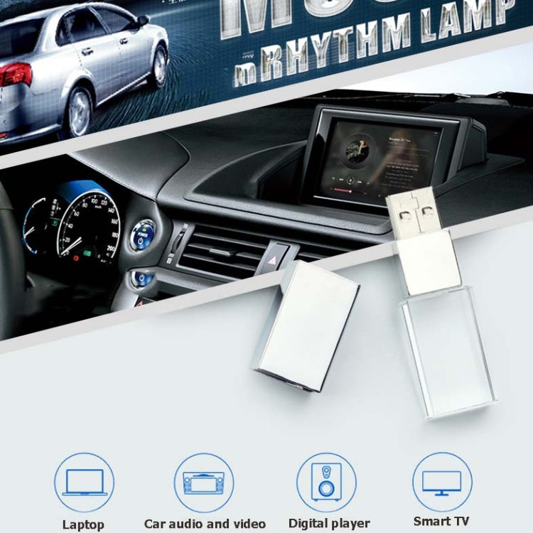 Frendorf | 2 PCS Kristall Flash Licht emittierende USB 2.0 Flash-Laufwerk Auto Musik USB Flash-Laufwerk, Kapazität: 8G (200 Musik + 80 MV)