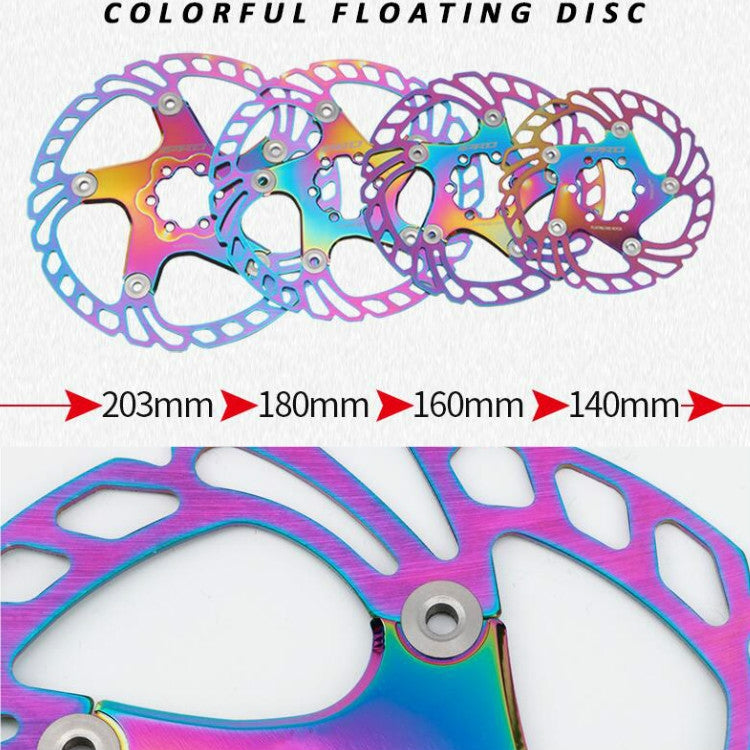 Frendorf | IIIPRO Floating Disc Road Mountain Bike Sechs Nagel Scheibenbremse Disc, Größe:180mm(Farbenfroh)