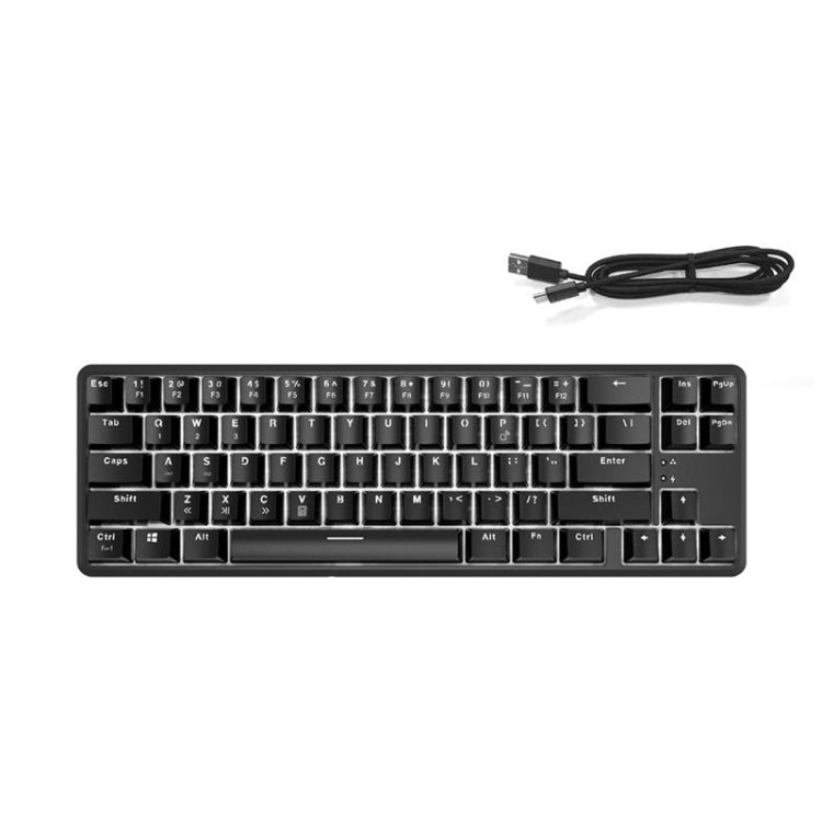 Frendorf | Ajazz K680T Mini USB Wired Dual-mode Charging 68-Tasten Laptop Bluetooth Mechanische Tastatur, Kabel Länge: 1,6m, Stil: Schwarzer Schaft(Schwarz)