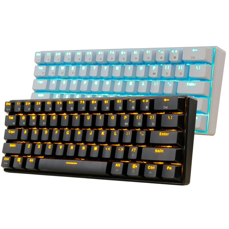 Frendorf | RK61 61 Tasten Bluetooth / 2.4G Wireless / USB Kabelgebunden Drei Modi Tablet Mobile Gaming Mechanische Tastatur, Kabellänge: 1,5 m, Stil: Grüner Schaft (Schwarz)