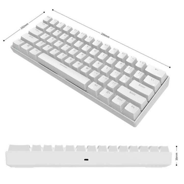 Frendorf | RK61 61 Tasten Bluetooth / 2.4G Wireless / USB Kabelgebunden Drei Modi Tablet Mobile Gaming Mechanische Tastatur, Kabellänge: 1,5 m, Stil: Grüner Schaft (Schwarz)