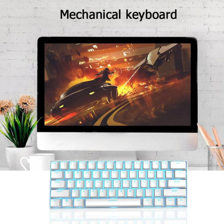 Frendorf | RK61 61 Tasten Bluetooth / 2.4G Wireless / USB Kabelgebunden Drei Modi Tablet Mobile Gaming Mechanische Tastatur, Kabellänge: 1,5 m, Stil: Grüner Schaft (Schwarz)