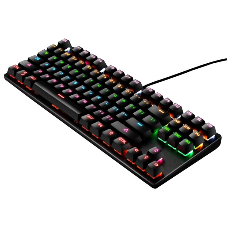 Frendorf | LEAVEN K550 87 Tasten Grüner Schaft Gaming Athletisches Büro Notebook Punk Mechanische Tastatur, Kabel Länge: 1,8m (Schwarz)