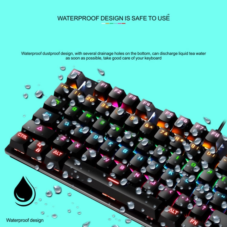 Frendorf | LEAVEN K550 87 Tasten Grüner Schaft Gaming Athletisches Büro Notebook Punk Mechanische Tastatur, Kabel Länge: 1,8m (Schwarz)