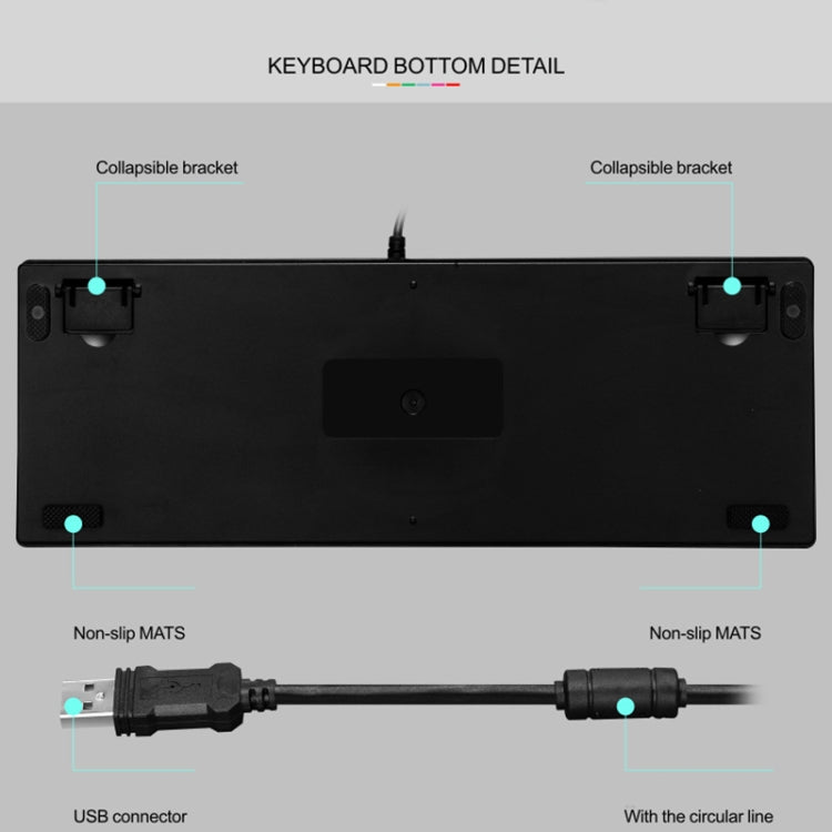 Frendorf | LEAVEN K550 87 Tasten Grüner Schaft Gaming Athletisches Büro Notebook Punk Mechanische Tastatur, Kabel Länge: 1,8m (Schwarz)