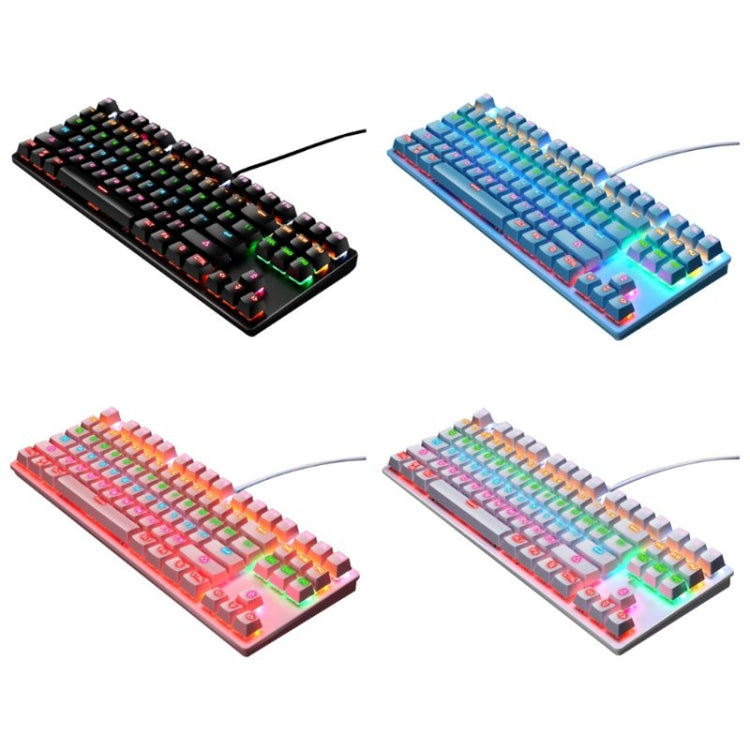 Frendorf | LEAVEN K550 87 Tasten Grüner Schaft Gaming Athletisches Büro Notebook Punk Mechanische Tastatur, Kabel Länge: 1,8m (Schwarz)