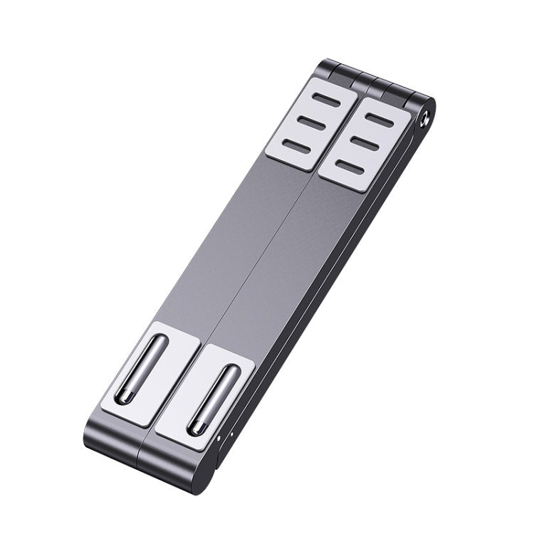 Frendorf | Metall Laptop Stand Computer Kühlung Faltbarer Mini Flacher Erhöhter Halter (Grau)