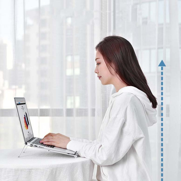Frendorf | Metall Laptop Stand Computer Kühlung Faltbarer Mini Flacher Erhöhter Halter (Grau)