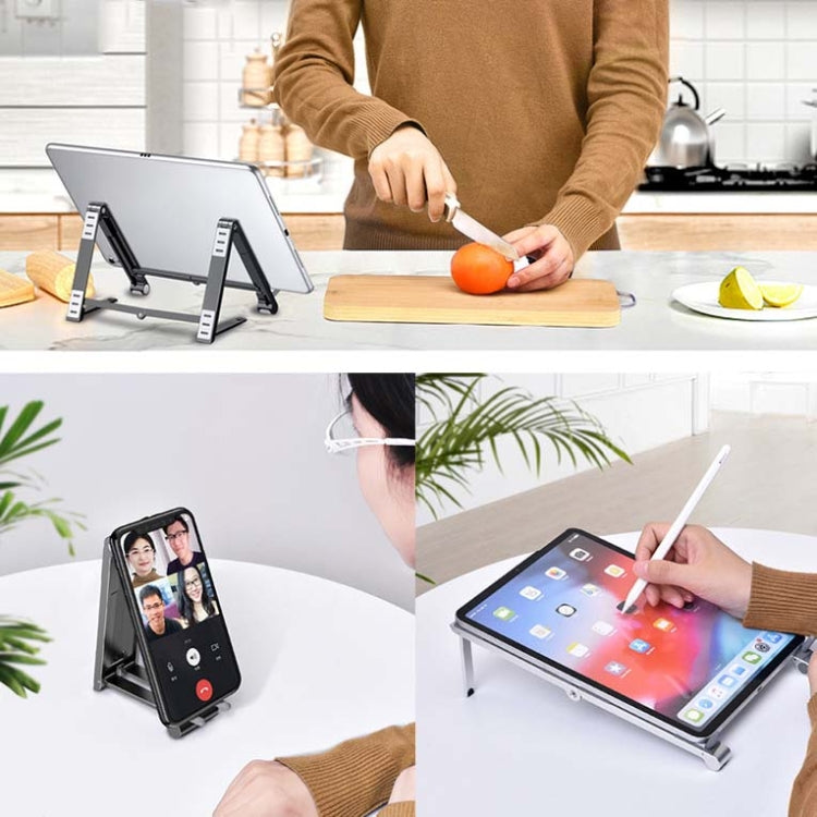 Frendorf | Metall Laptop Ständer Computer Kühlung Faltbare Mini Flach Erhöhte Halterung (Silber)