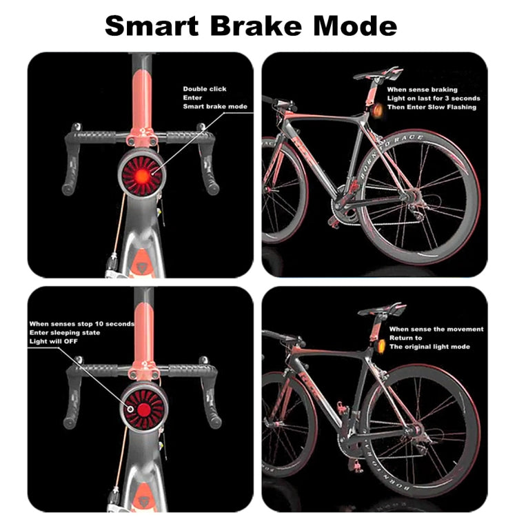 Frendorf | Fahrrad Smart Sensor Bremslicht USB Rücklicht Warnlicht (Schwarz)