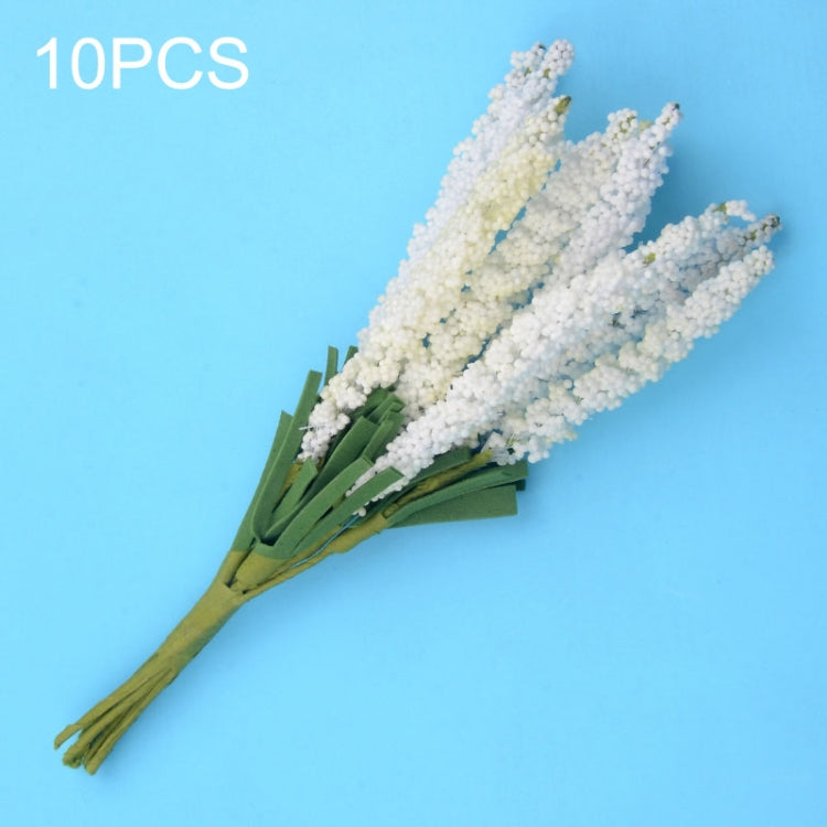 10 PCS DIY Kranz Material Kunstblumen PE Mini Lavendel Hochzeits Haus Dekoration (Milchweiß)