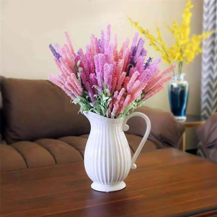 10 PCS DIY Kranz Material Kunstblumen PE Mini Lavendel Hochzeits Haus Dekoration (Milchweiß)